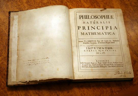 Förstaupplaga av Isaac Newtons ”Principia” från 1687, som tillhört Uppsalaprofessorn i astronomi Per Elvius