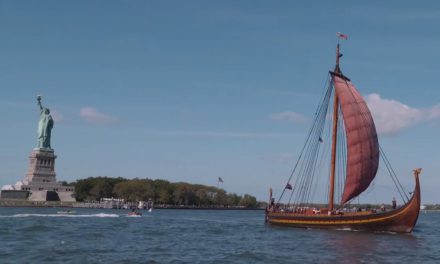 Vikingaskepp seglade in i New York