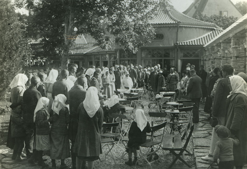 Svenskbybornas ankomst till Visby 1929. Bild ur Waldemar Falcks bildarkiv vid landsarkivet i Visby