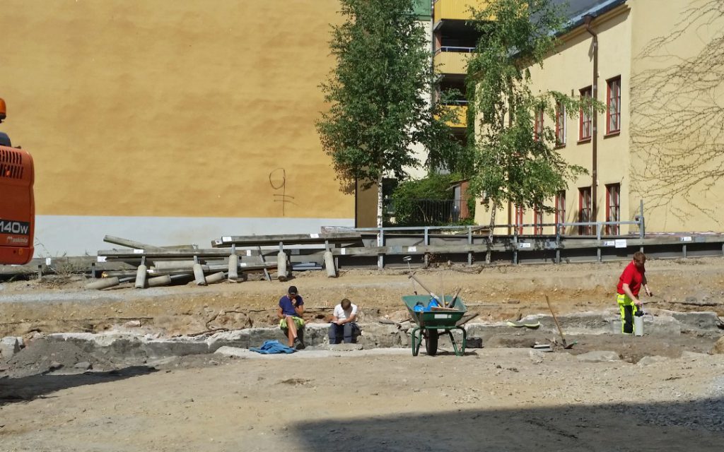 Arkeologisk undersökning kvarteret Tullhuset i Norrköping 2015. Foto: Peter Kristensson/Klingsbergs Förlag