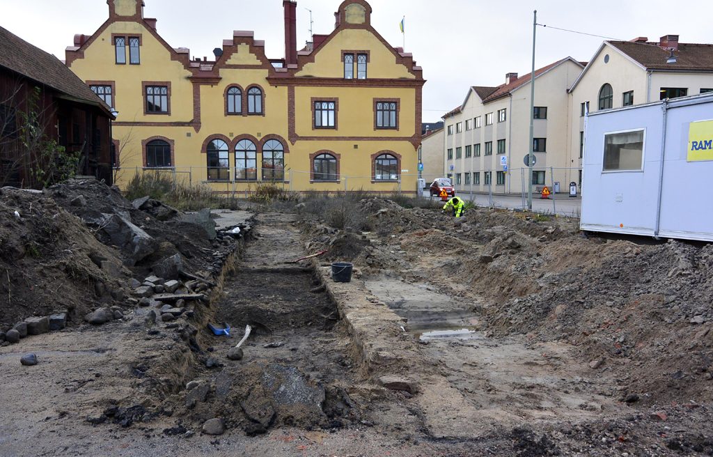 Arkeologisk utgrävning vid Handelshamnen i Karlskrona. Foto: Blekinge Museum