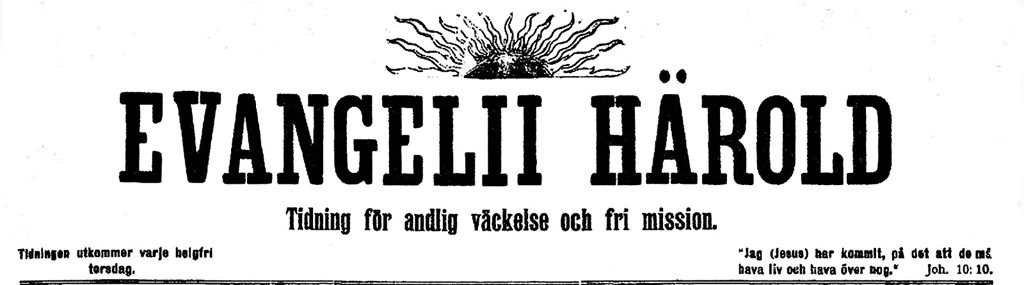 Tidningshuvud från Evangelii Härold