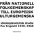 Från nationell folkgemenskap till europeisk kulturgemenskap0