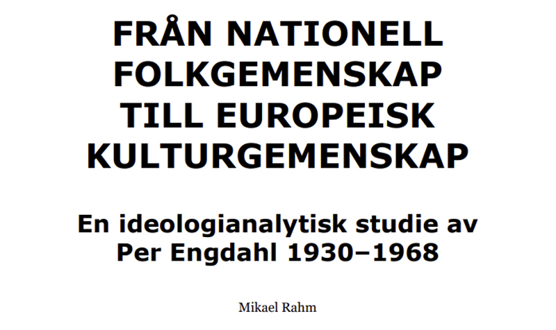 Fascisten Per Engdahls ideologi 1930–1968