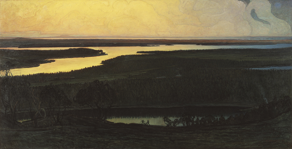 Otto Hesselbom, Vårt land. Motiv från Dalsland, 1902. Olja på duk. Nationalmuseum