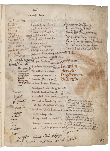En sida från handskriften från Reichenau. Foto: Zentralbibliothek Zürich