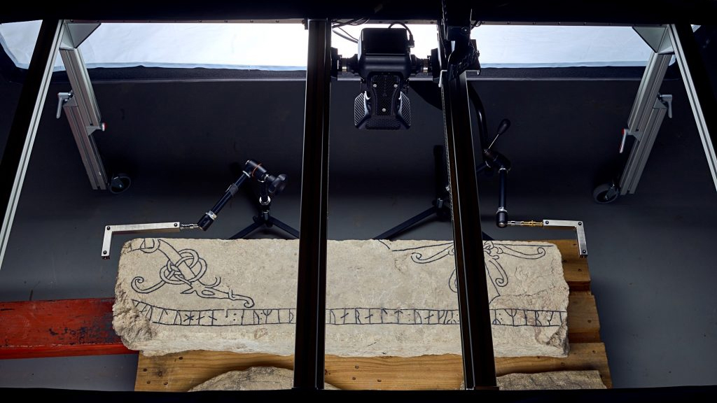 3D-dokumentation av bildsten på Gotlands museum. Foto: Michael Fergusson (CC BY)