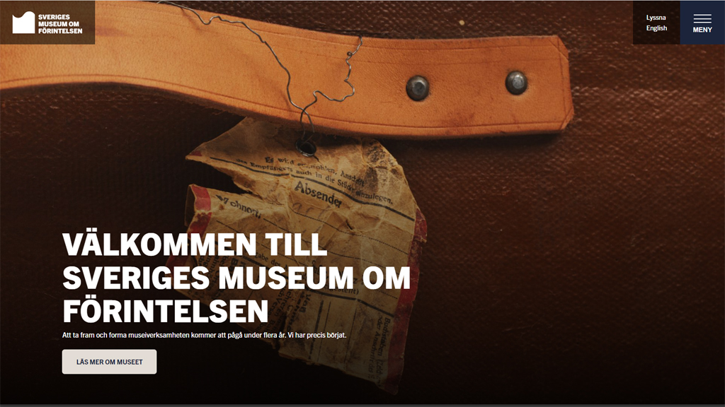 Sveriges museum om Förintelsen - hemsidan